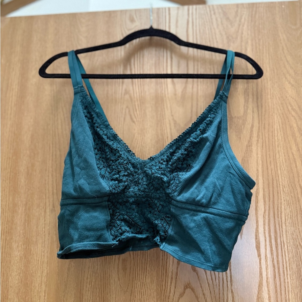 Aerie Elegant Teal Bralette with Lace